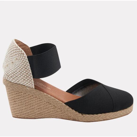Andre Assous Women's Black Anouka Espadrille Wedge Sandals Size 11 - Picture 2 of 5